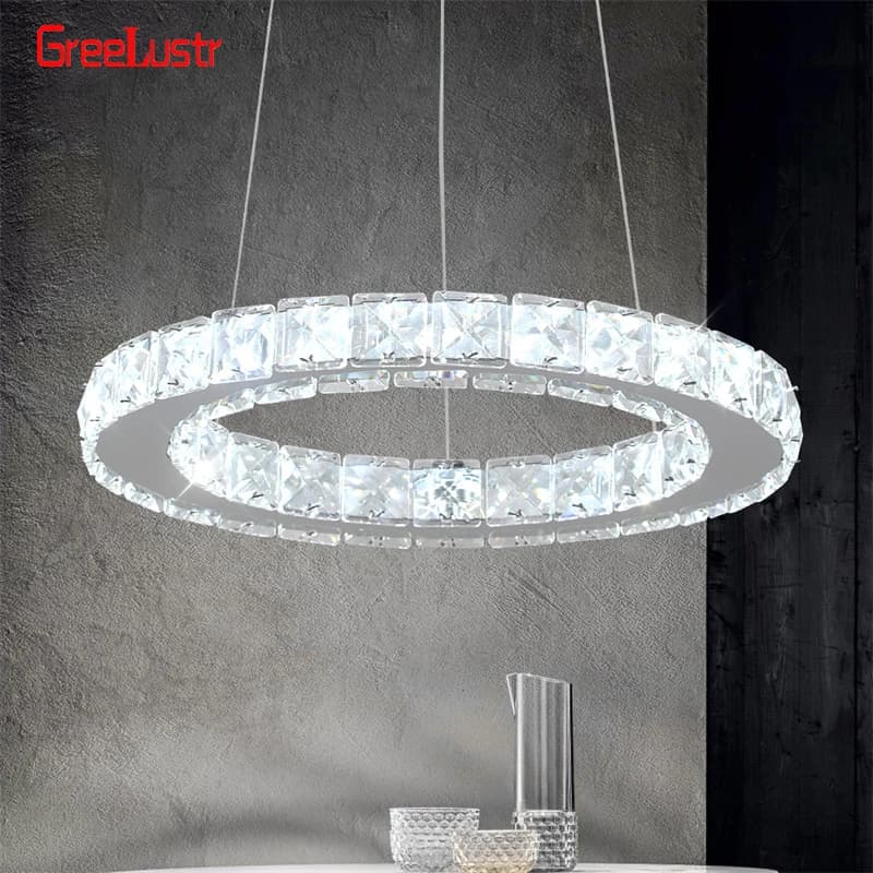 Lampadari moderni ad anello a Led in acciaio inossidabile per sala da pranzo decorazioni per la casa illuminazione a sospensione lampadari a soffitto lampada a sospensione