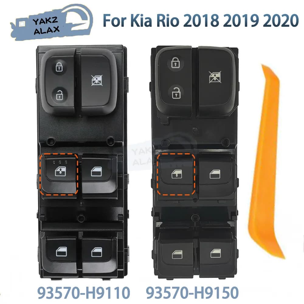 Per Kia Rio 2018 2019 2020 Anteriore Sinistro Elettrico Master Finestra di Potere Interruttore di Controllo Pulsante Sollevatore di Vetro 93570-H9150 93570-H9110