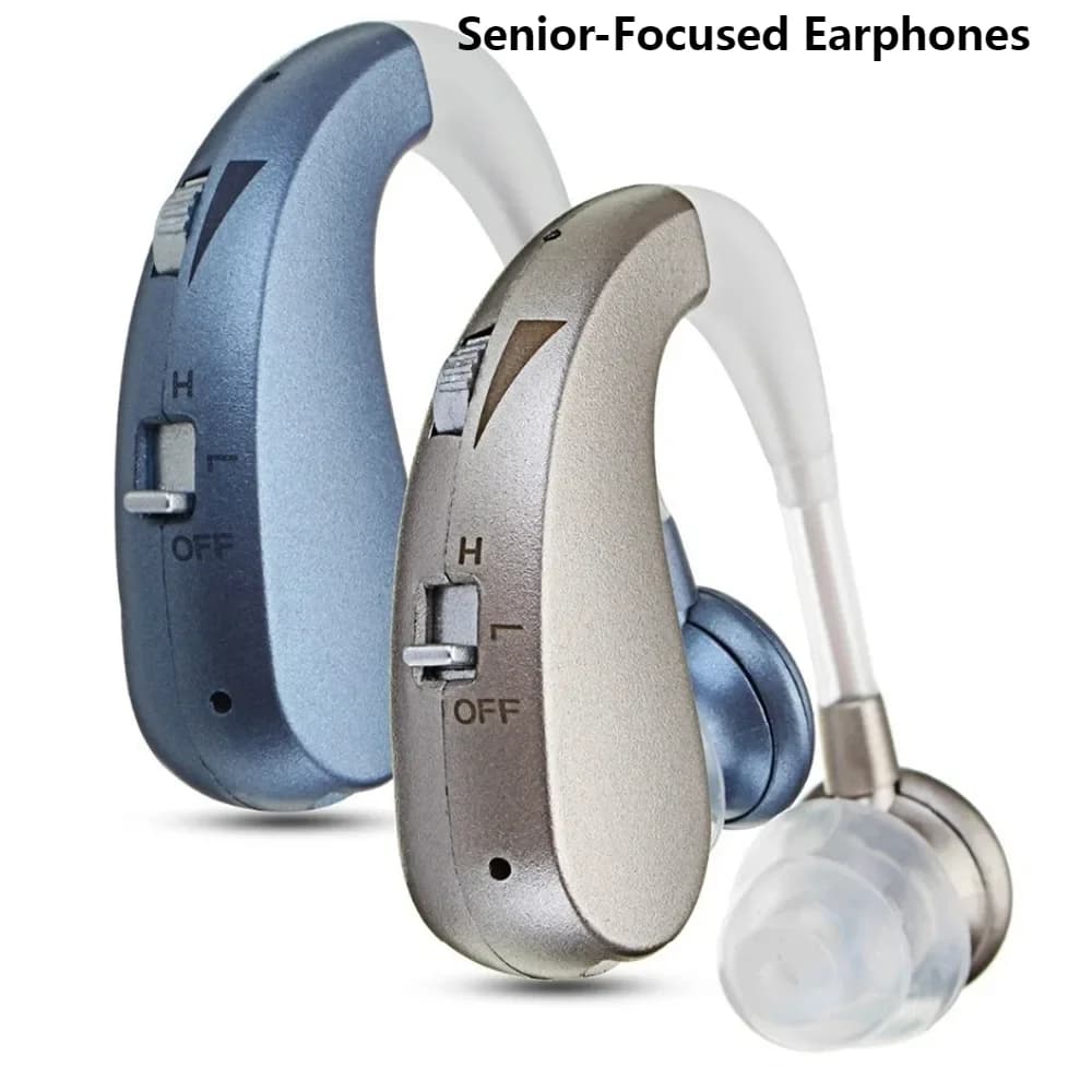 Auricolari di ricarica con gancio per l'orecchio Comfort Enhanced Hear Ricaricabili con cancellazione del rumore Auricolari ComfortFit audio trasparenti per adulti anziani