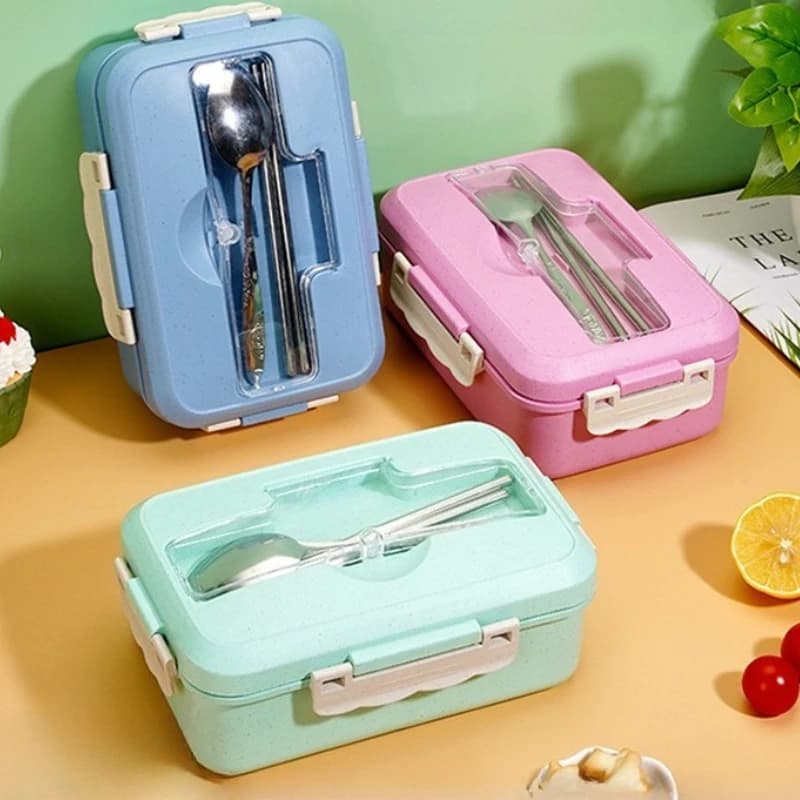 Porta Pranzo Riscaldabile a 3 Scomparti per Bambini e Ragazze, Scatola per Sandwich e Snack con Disegni Cartoon, Speciale per Mensa