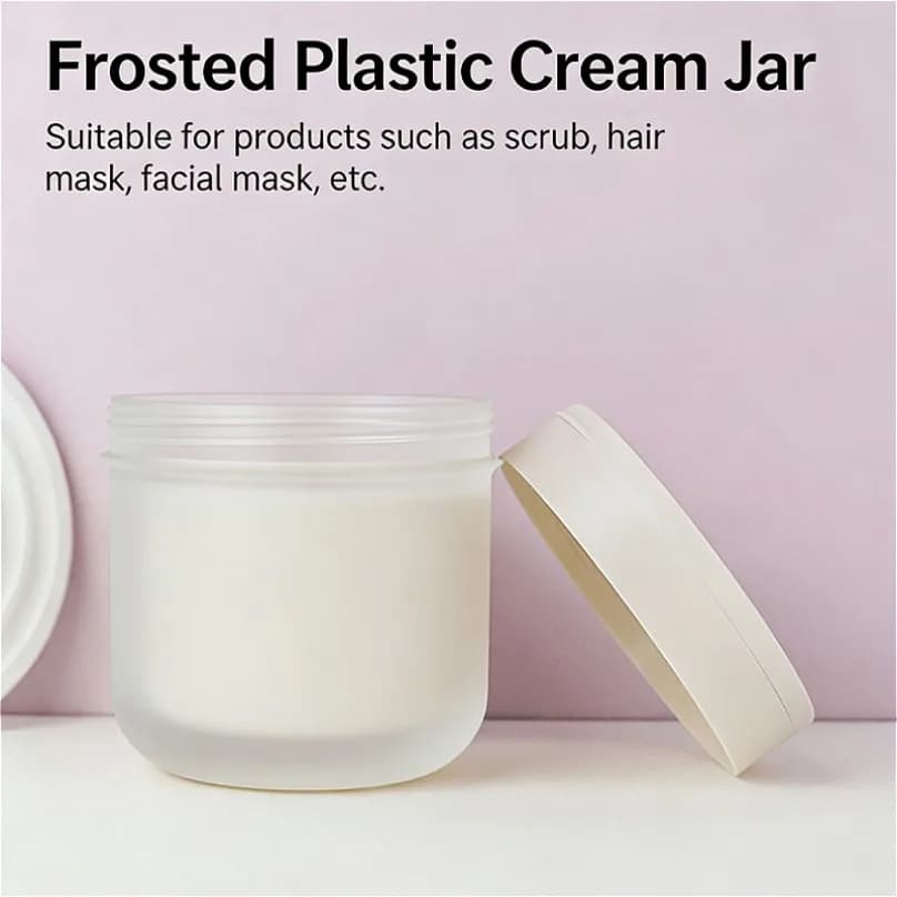 Barattolo in PP Satinato da 300/400ml con Cucchiaio, Contenitore per Balsamo Detergente con Texture a 89 Denti, Vasetto Ricaricabile per Maschera Viso