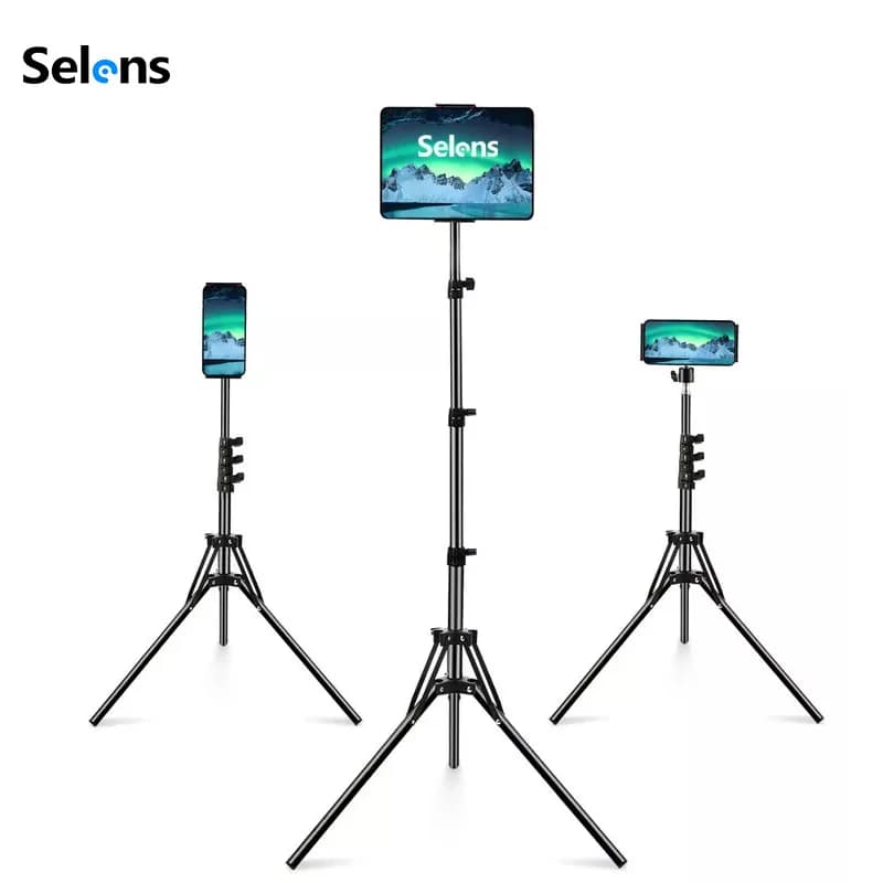 Selens Multifunctional Adjustable 63 "Tablet Floor Mount Tripod Phone Brace For 4"-10.9" ipad Photography Accessories