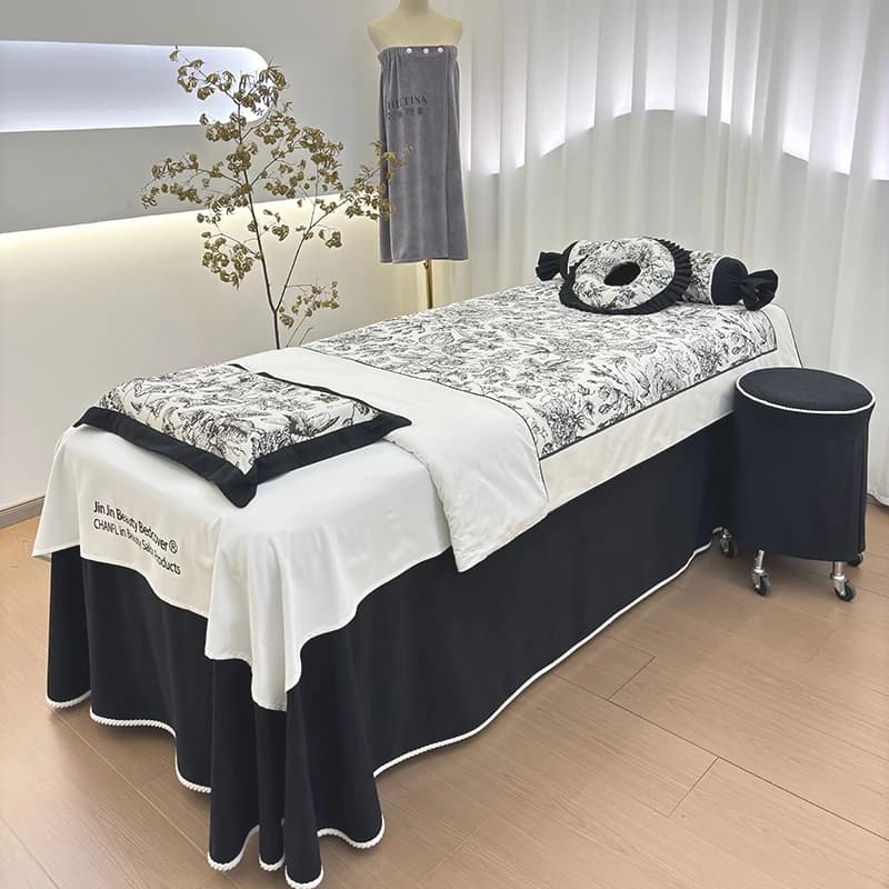 Set of four pieces of beauty bedspread, special bed linen for high-end beauty salon massage, beauty allenuola customization