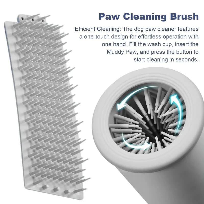 Electric Dog Paw Cleaner Automatic Pet Foot Washer Portable Paw Clean Cup Rechargeable Dog Paw Cleaner With Silicone Brushes