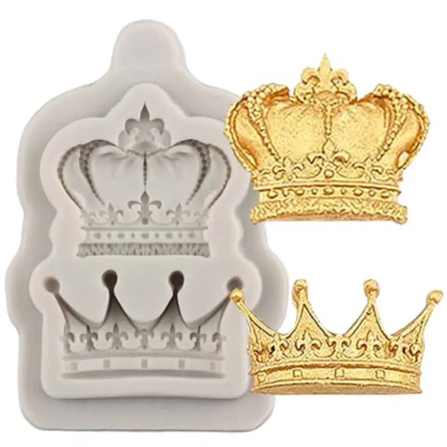 Crown Fondant Molds 3D Crown Cake Decorating Silicone Mold For Cake Decoration Cupcake Topper Polymer Clay Chocolate Candy Gum