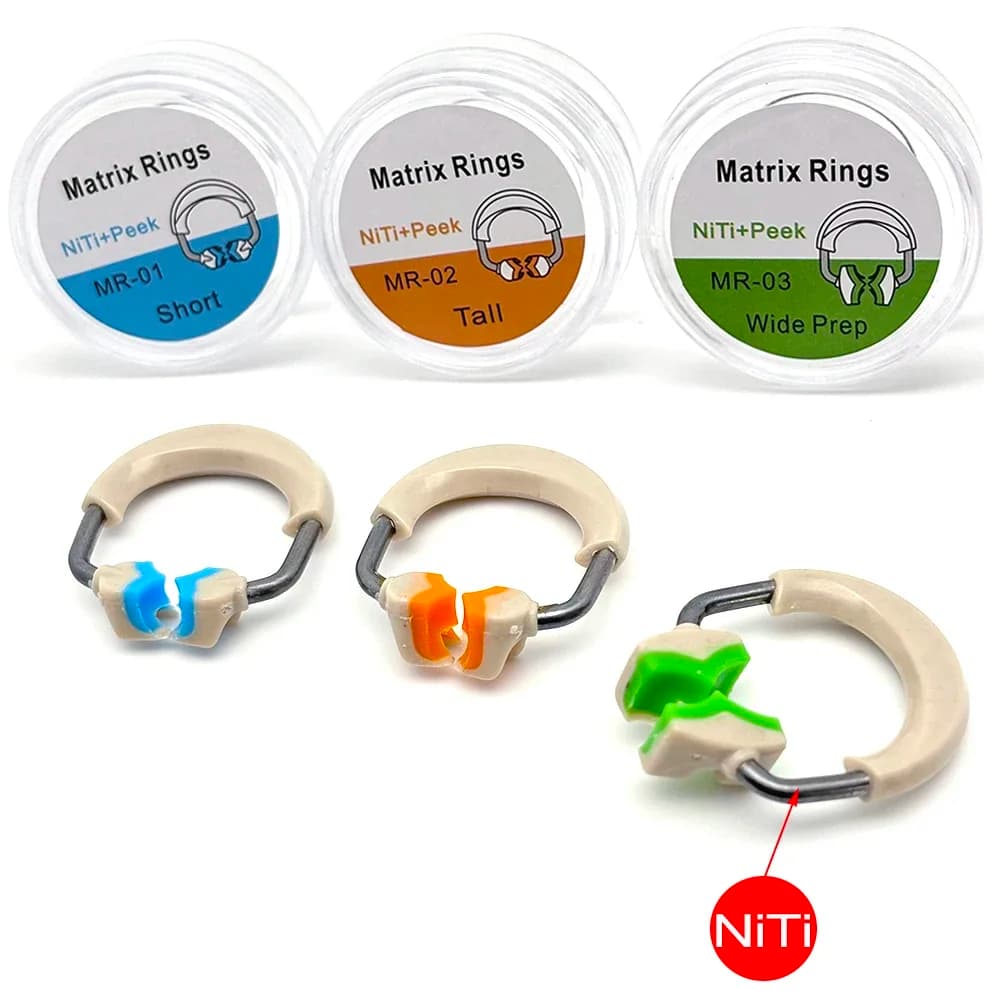 Fasce per matrici dentali Anello di bloccaggio a molla Niti Fasce per matrici sagomate sezionali Strumenti per strumenti per odontoiatria Preparazione corta/alta/larga
