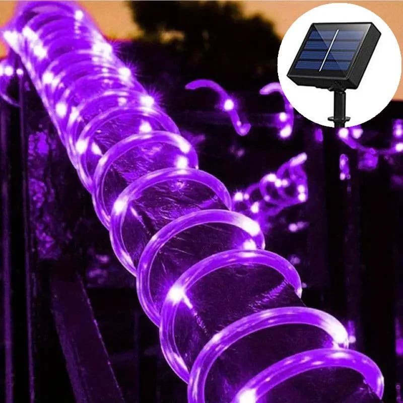 Solar Outdoor Corda Lights, Garden Decoration, Solar LED Bright Tube, LED Lamp for Weddings and Party