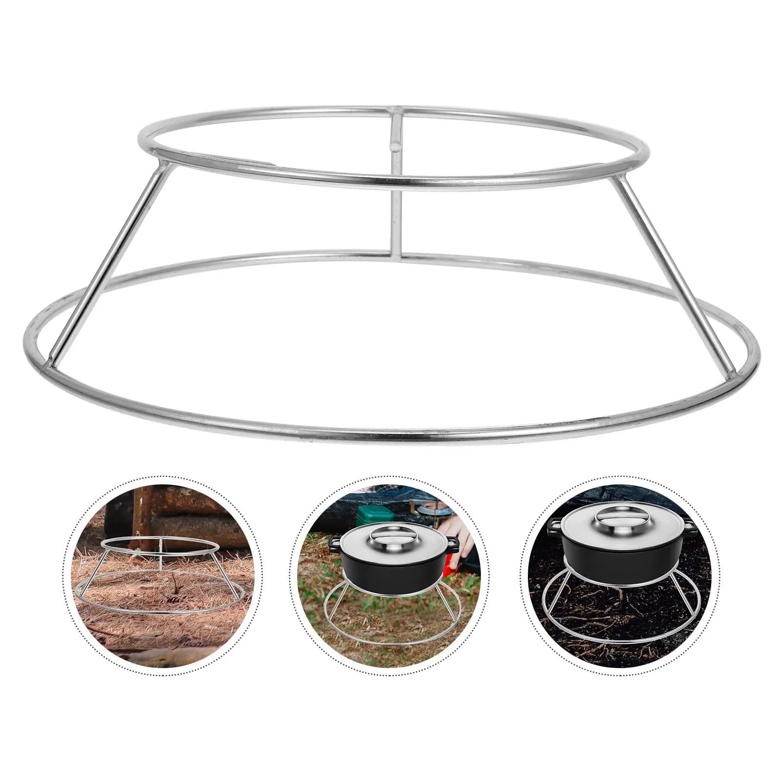Stainless Steel Round Cooking Rack Heavy Duty Campfire Pot Stand for Outdoor Camping Fire Pit Backyard Bbq Home Kitchen Use