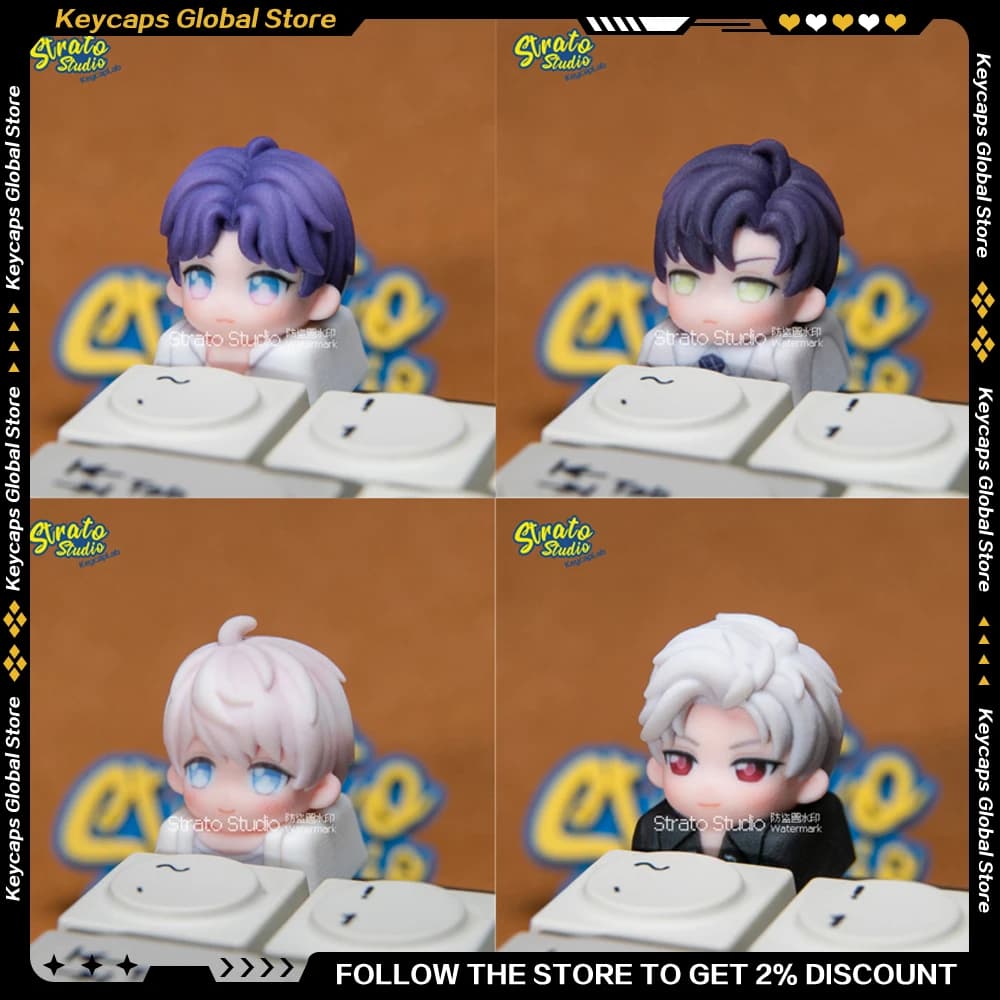 Keycaps Serie Love and Deepspace in Resina Caleb Zayne Xavier Sylus Fatti a Mano, Periferiche per Giochi, Tappi Personalizzati per Tastiere Meccaniche