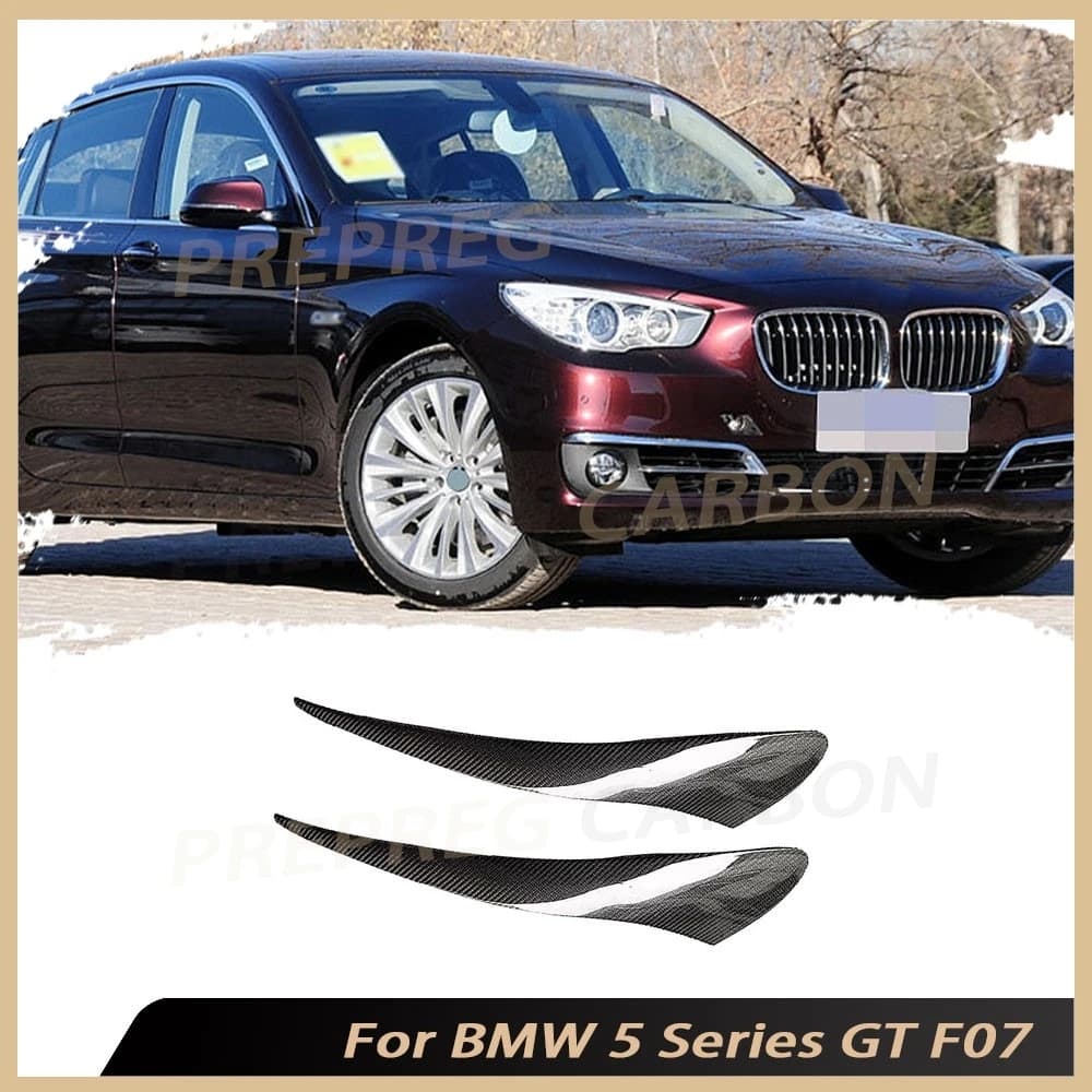 Auto in fibra di carbonio Bodykit Accessorio Faro anteriore Sopracciglio Adesivo Faro Palpebra Copertura Trim per BMW Serie 5 GT F07 2009-2017