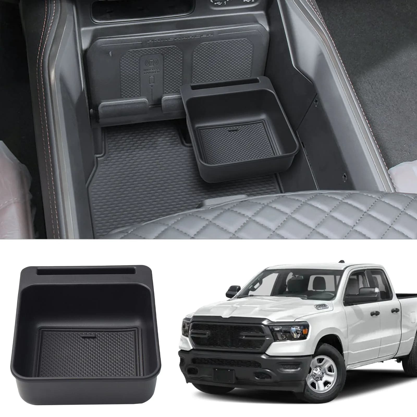 Center Console Hanging Storage Organizer for 2019-2026 Dodge RAM 1500 2500 3500 Full Center Console Bucket Seats Hanging Car Box