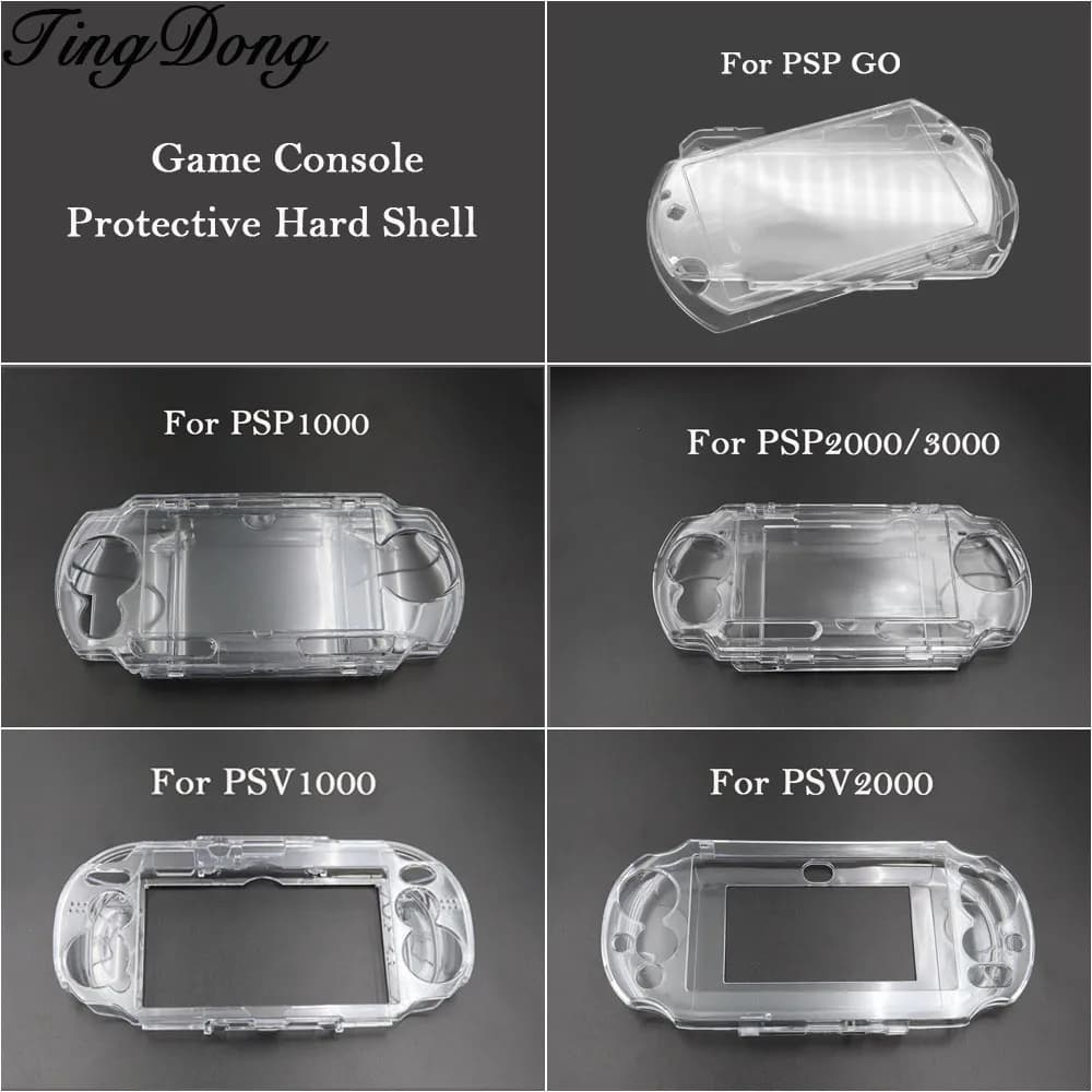 1PC Custodia protettiva in cristallo trasparente Custodia rigida per PSP1000 2000 3000 PSP GO PSV1000 2000 Console di gioco shell