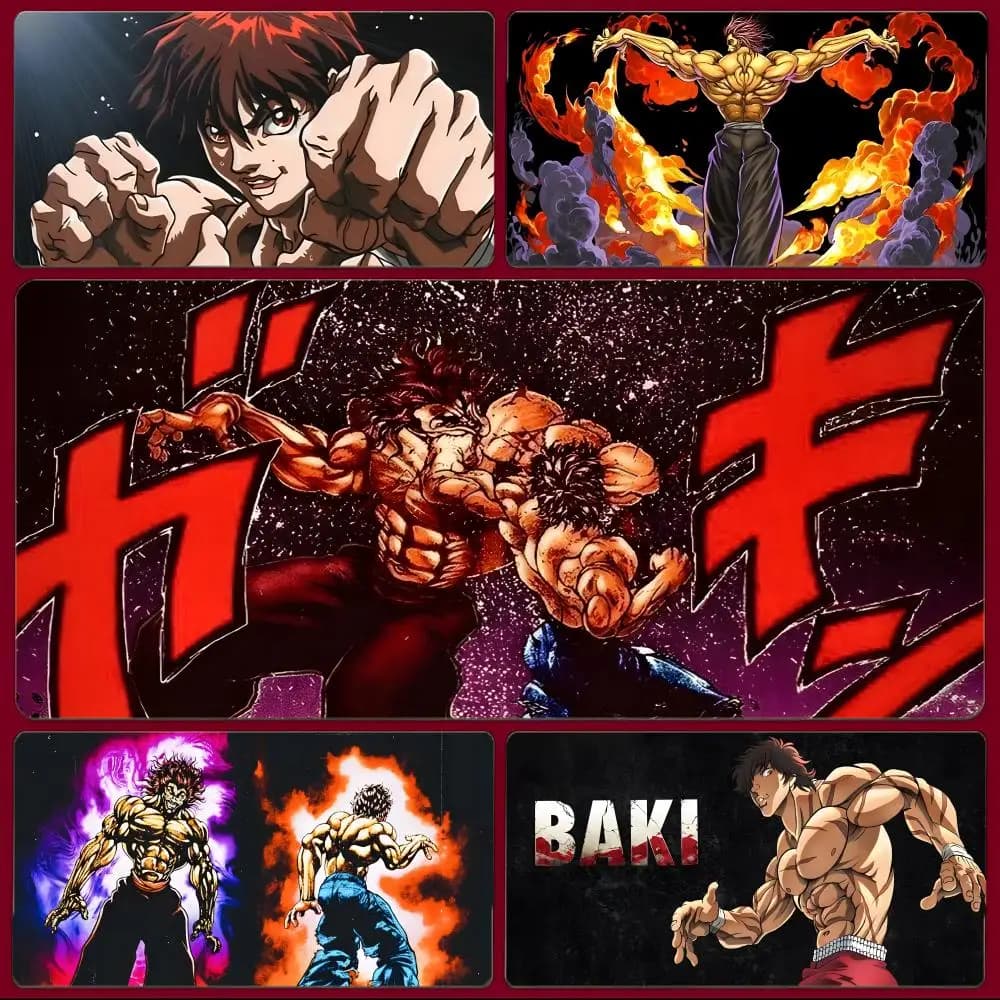 anime combat B-Baki The Grappler Mouse Pad Large Gaming Mousepad with Stitched Edges Thickened Desk Mat PC