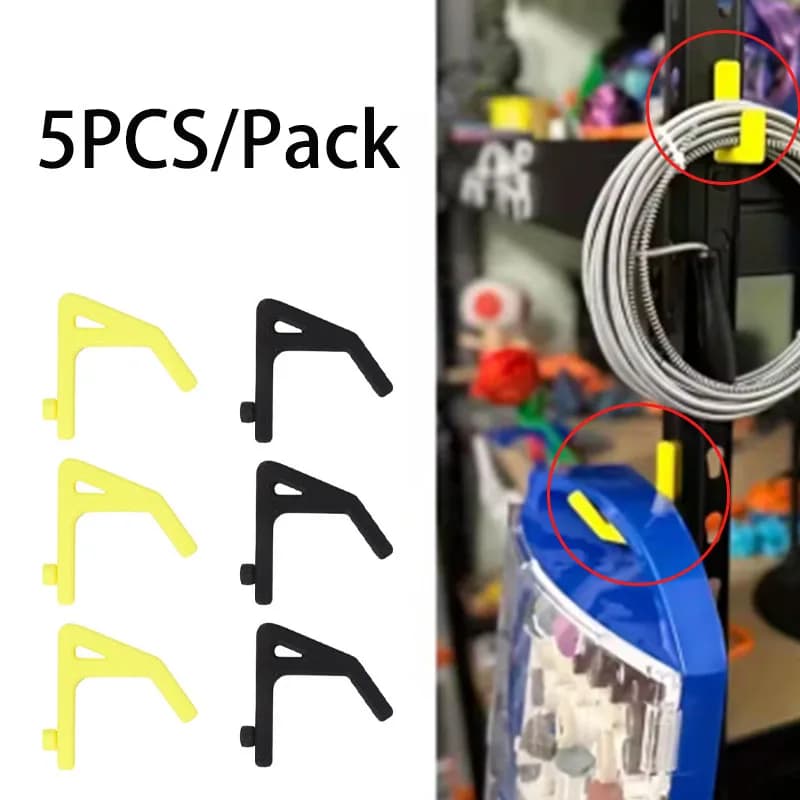 Ganci universali da 5 pezzi per scaffalature con distanza tra i fori di 10,3 mm, ganci per stoccaggio, ganci ausiliari per garage, ganci di supporto per scaffali