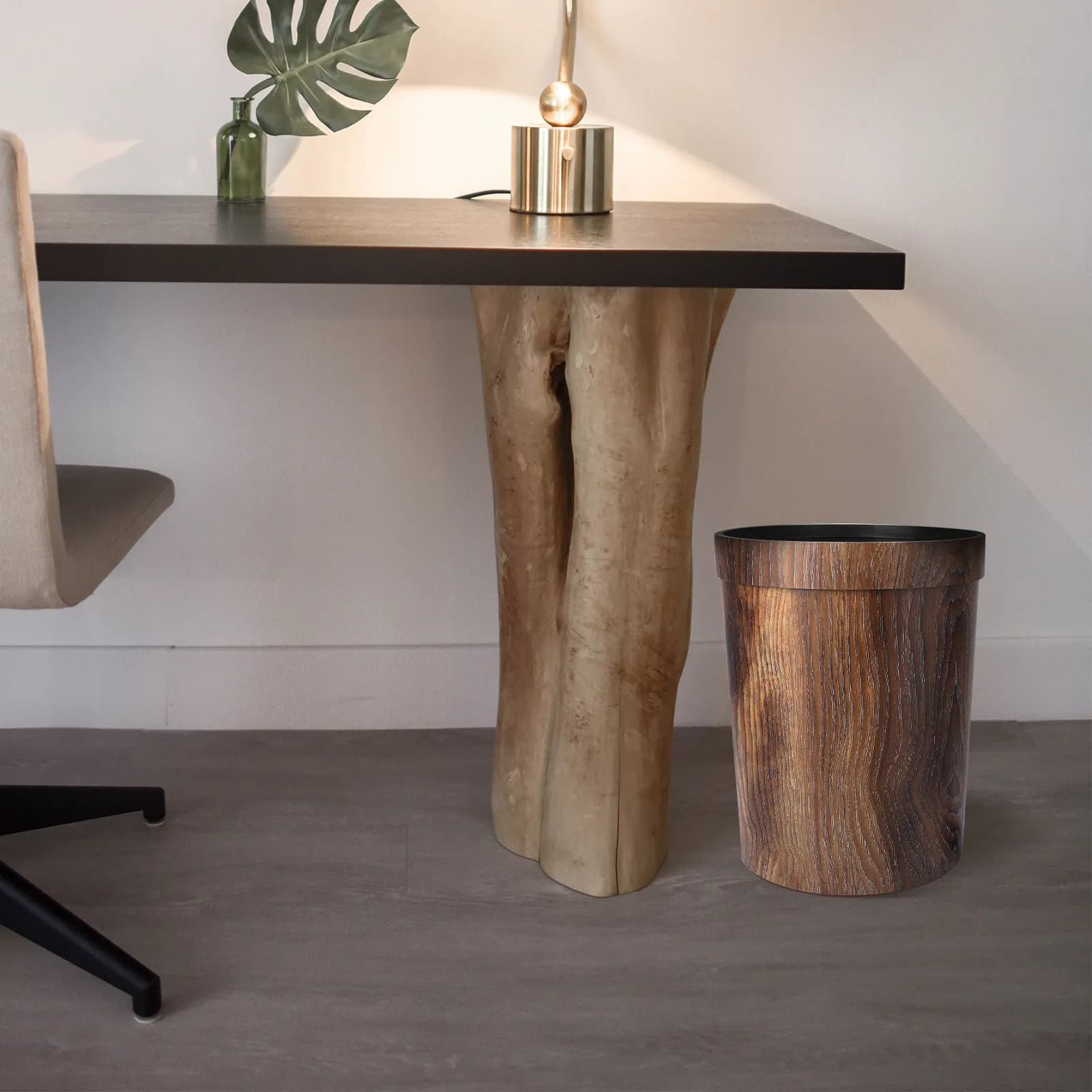 Cestino per Rifiuti in Stile Vintage, Materiale PP Ecologico, per Camera da Letto, Soggiorno e Cucina