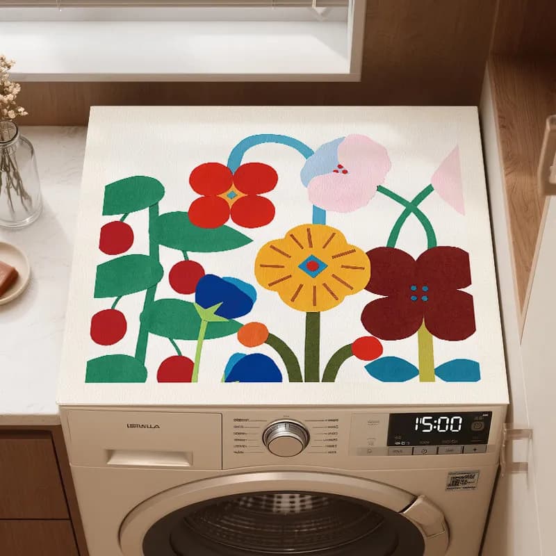 VIKAMA Nordic Ins Washing Machine Countertop Protection Pad Anti-Slip Drum Washing Machine Dust-Proof Pad Home Decoration Rug