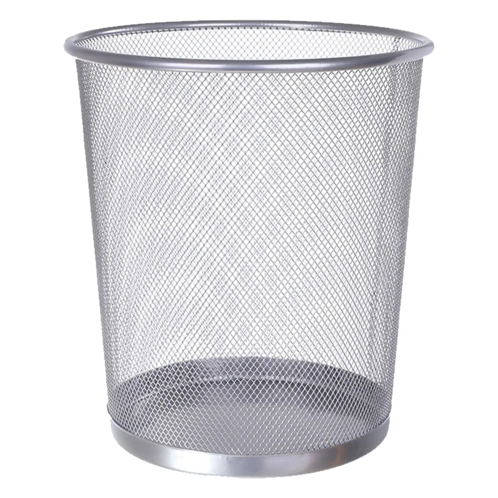 Mesh Iron Trash Can Open Top Large Capacity Well Ventilated Round Waste Basket Bin for Home Office
