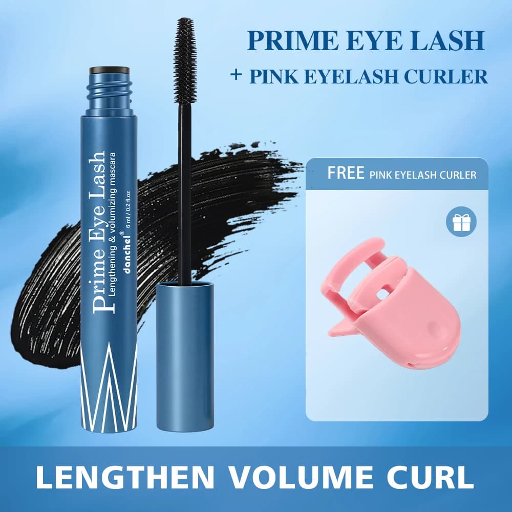Mascara Hypoallergenic Waterproof Long Lasting Volume Curling No Smudge For Sensitive Eyes With Eyelash Curler Daily Eye Makeup