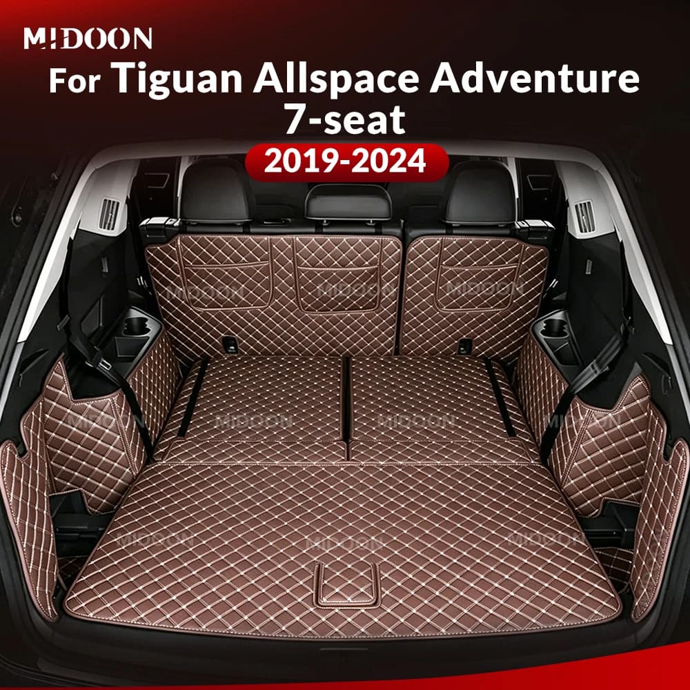 Auto Copertura Completa Tronco Zerbino Per VW Tiguan Allspace Adventure 7 posti 2019-2024 Auto Boot Copertura Pad Protezione Interni Accessori