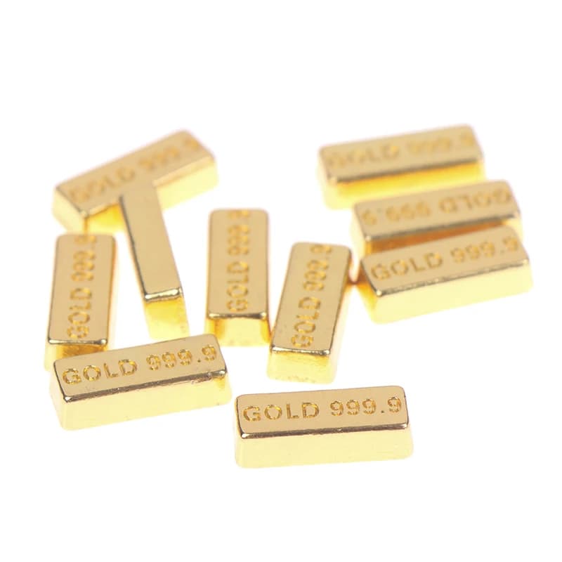 10 pezzi modello in miniatura accessori per la casa delle bambole Mini Ruyi lingotto d'oro lingotto d'oro modello di moneta decorazione casa delle bambole simulazione Decor
