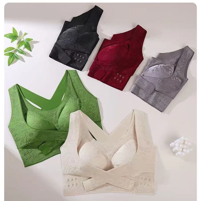 Sports bra with side closure, without rigid, push-up, breathable, comfortable, for fitness, running and athletic activity, strong sizes
