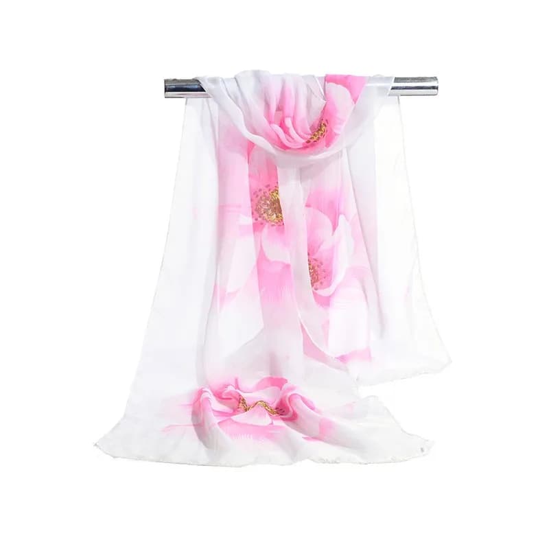 Nuovo chiffon stampato sciarpa di seta elegante fiore elegante primavera sciarpa femminile di modo di estate ha stampato la sciarpa