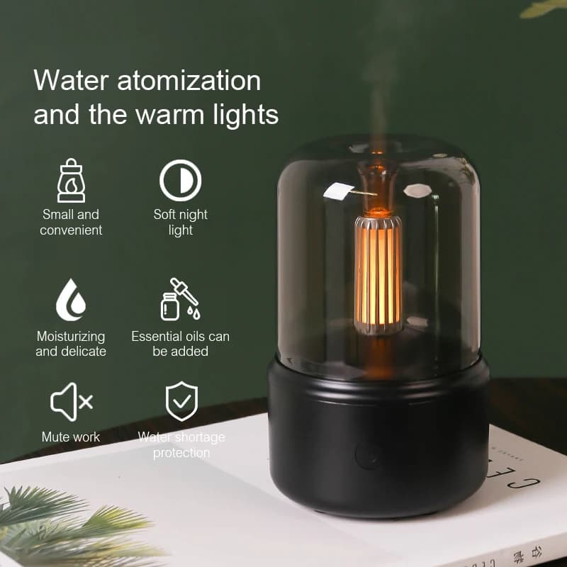 KINSCOTER Mini Diffusore di Aroma Portatile USB Umidificatore Olio Essenziale Luce Notturna Freddo Mist Maker Spruzzatore per Il Regalo di Casa