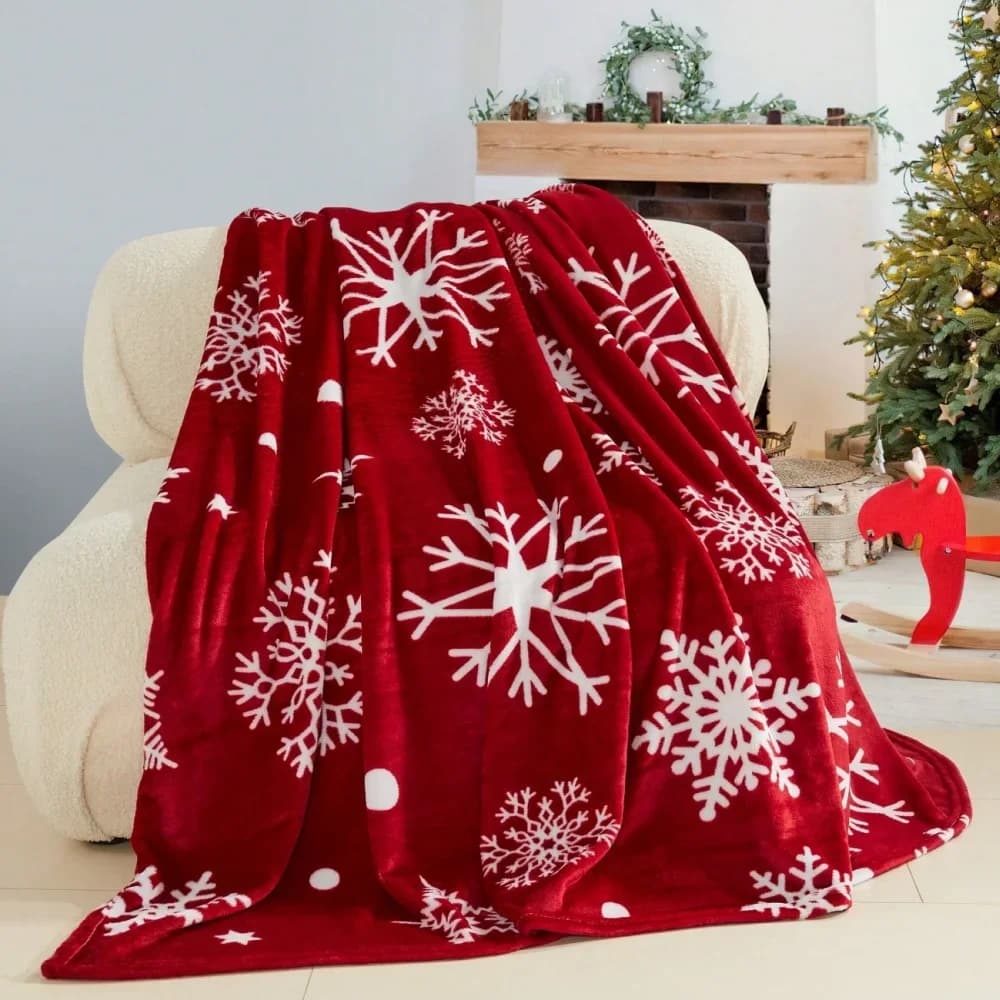 1Pc Christmas Blanket, Soft Warm Plush Fleece Blanket for Living Room Sofa, Couch, Bed, Travel, Suitable for Christmas