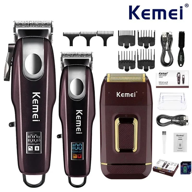 Kemei Haircuts Rechargeable for Men, Electric Razor, Hair Cutting Machine, Professional Kit KM-8526 2031 PG233 Set