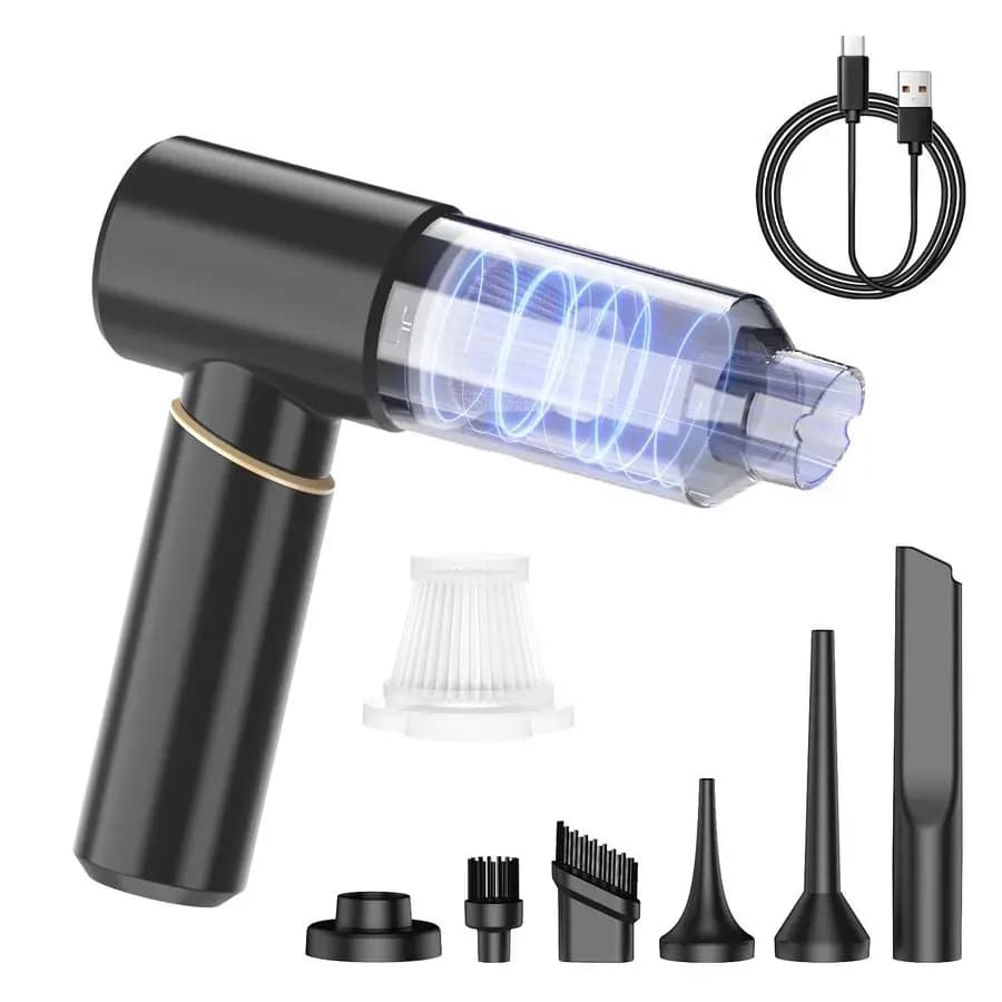 Aspirapolvere senza fili ricaricabile, aspirapolvere portatile senza fili per auto con forte aspirazione 15Kpa, aspirapolvere portatile ultra silenzioso 75dB, autonomia di 21 minuti.