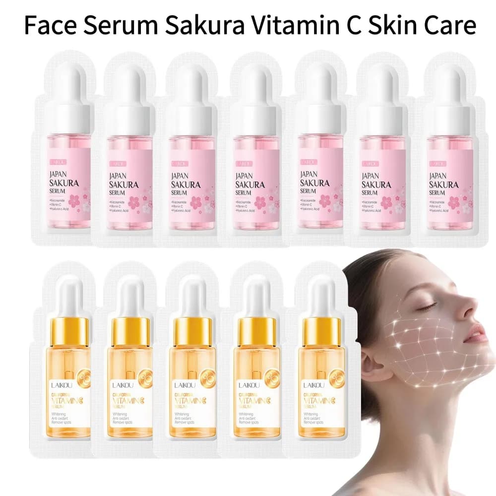 Siero Viso 1.5ml Sakura Vitamin C Natural Hydrating Ingredients Delicate Travel Emergency Skin Care