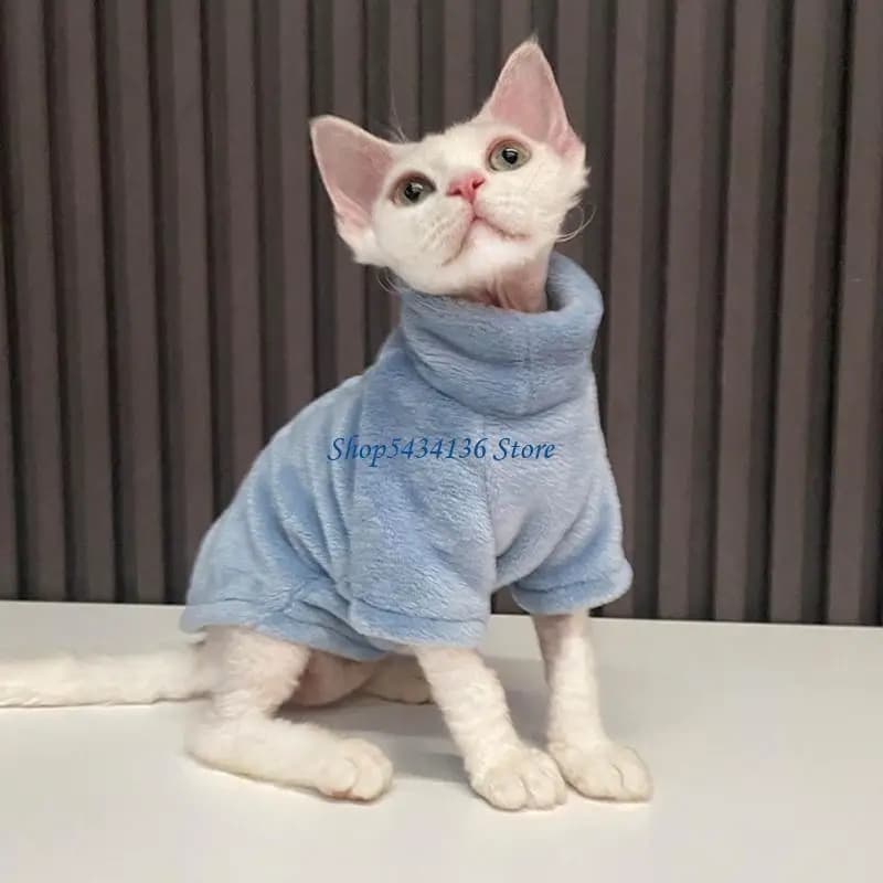 H7ED Cappotto per gatti senza peli Felpa con cappuccio per gatti senza peli Vestiti per gatti senza peli Maglione per gatti peli