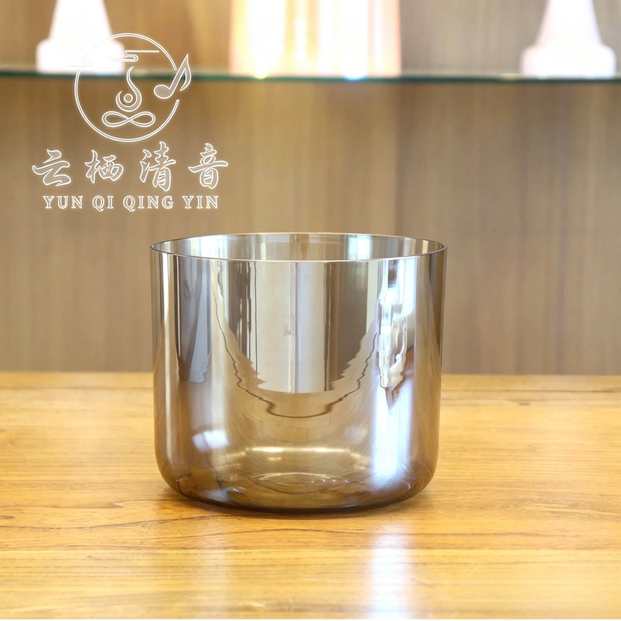 YUN QI QING YIN Smoky Gray Alchemy Crystal Singing Bowl Quartz Bowl Spiritual Vibration Healing Sacred Sound Yoga Meditation Musical Instrument