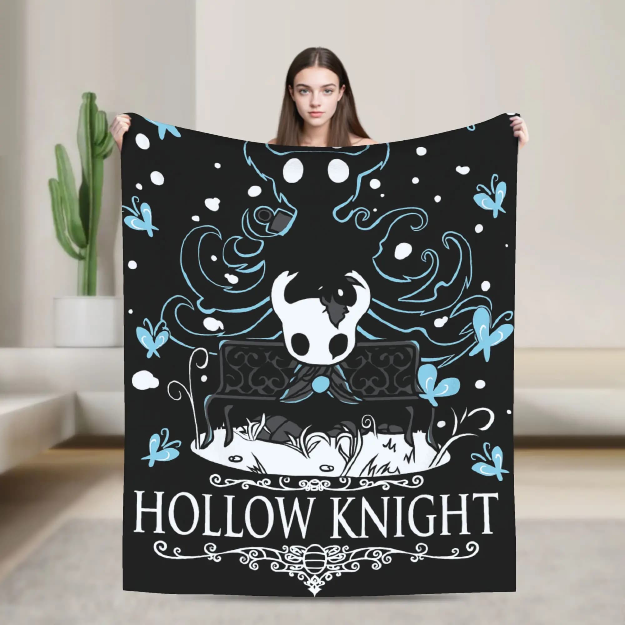 Hollow Knight Game Blanket Travel Flannel Throw Blanket For Living Room Soft Custom Quality Bedspread Gift