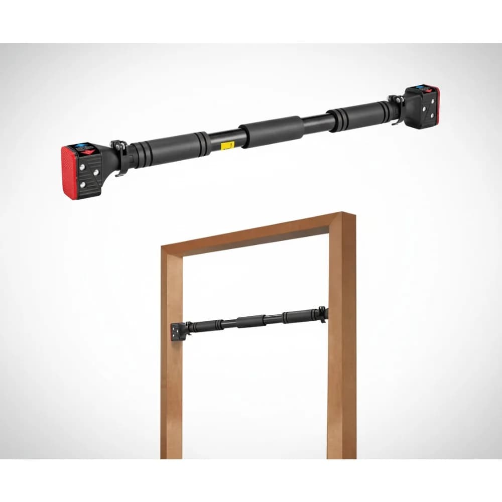 Adjustable door pull bar: no screw installation, upper body workout equipment for gym workout at home