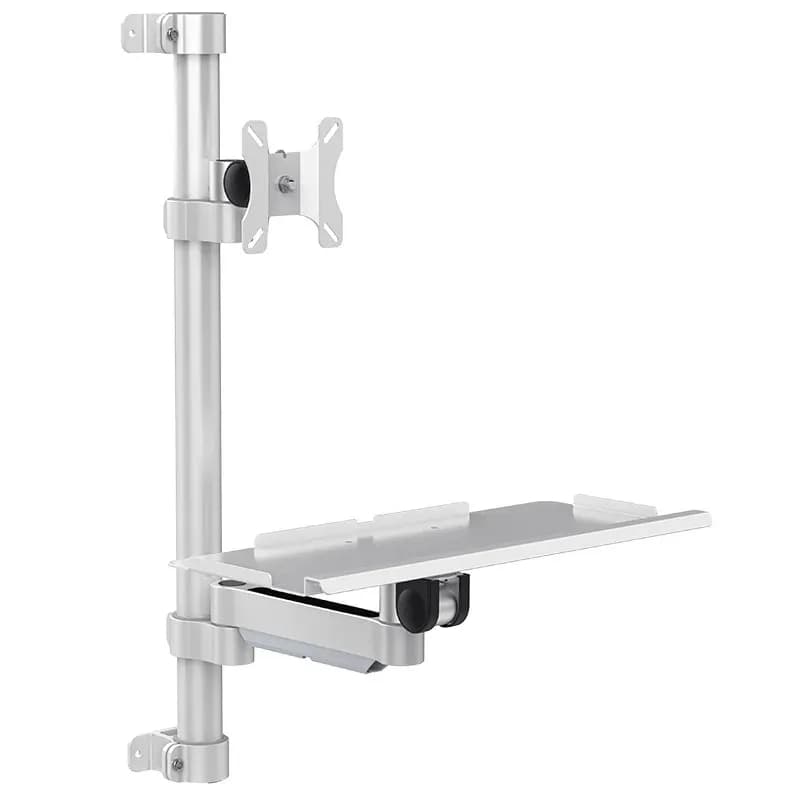 The Industrial Equipment Machine Supports Wall Mounted LCD Monitor Stand Double Arm Integrated Tray 90 Degrees
