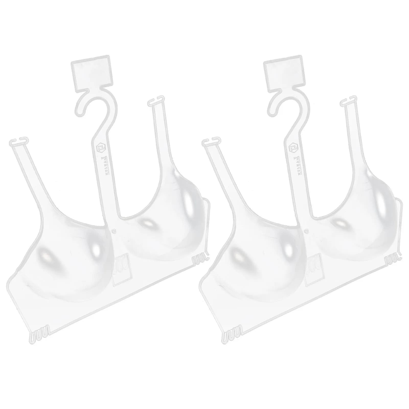 2 Pezzi Manichini Espositori per Reggiseni da Donna, Appendiabiti in Plastica Trasparente per Biancheria Intima, Espositore per Negozi di Abbigliamento