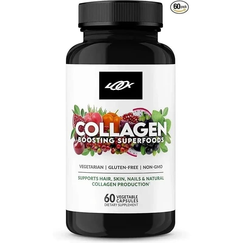 Collagen promotes superfood containing biotin, hyaluronic acid and vitamins for hair, skin and nails