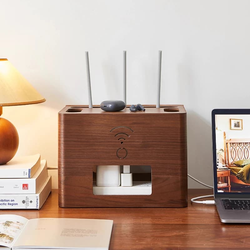 Scatola di immagazzinaggio del router WiFi di lusso Porta prese da tavolo Scatola di gestione elettrica ordinata Organizzatore di cavi per ciabatta