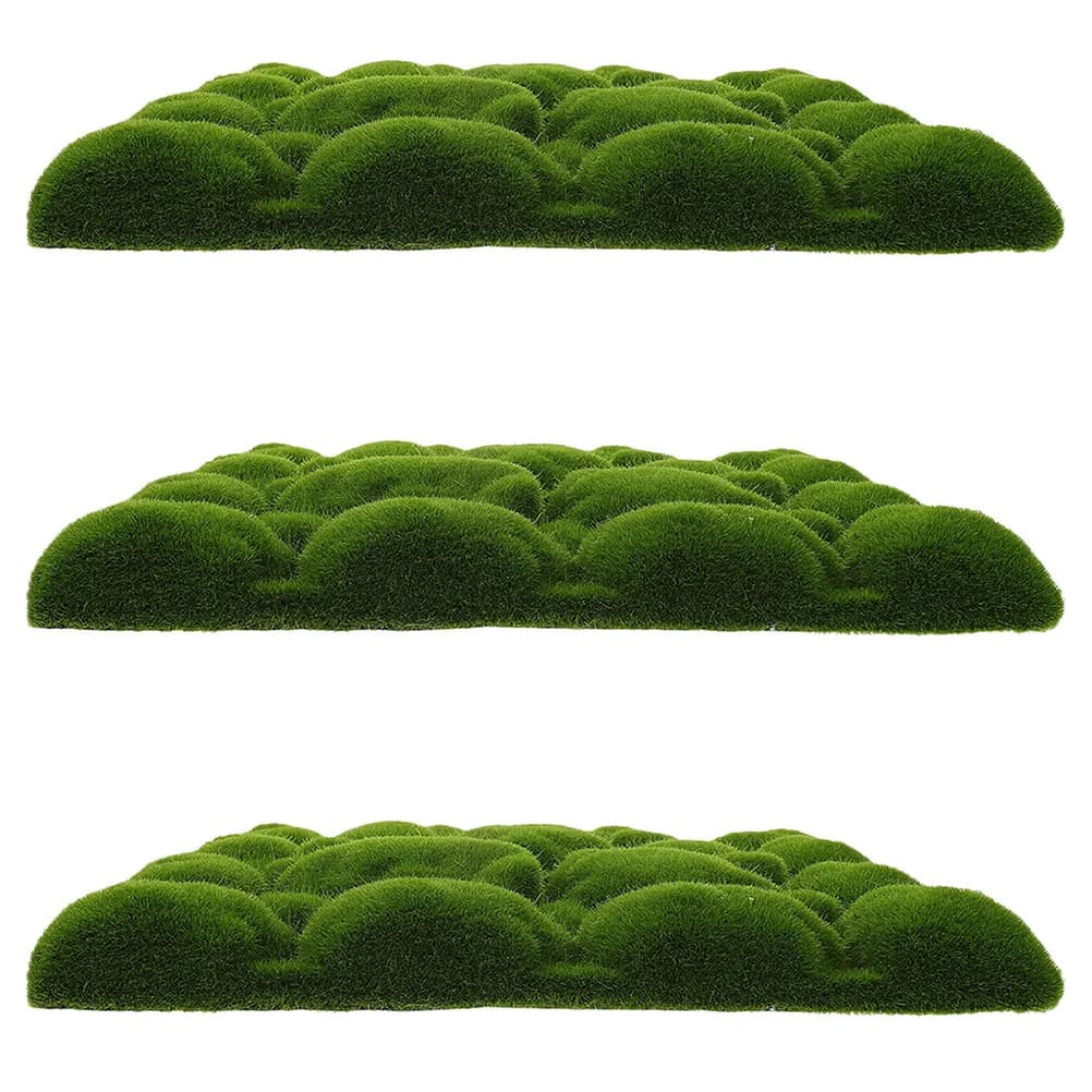Set of 3 Foam Panels with Faux Musk, Green Wall Decoration, Artificial Plants for Living Room and Bedroom Hanging, Modern Nordic Furniture Farm Style