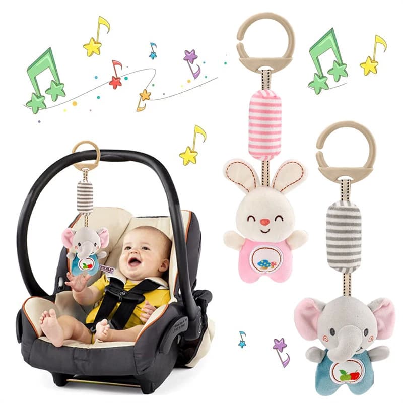 Passeggino Letto Appeso Campana Giocattoli di peluche Educazione precoce Promuovere la cognizione del colore dei bambini Giocattoli di addestramento con sonaglio in peluche sensoriale