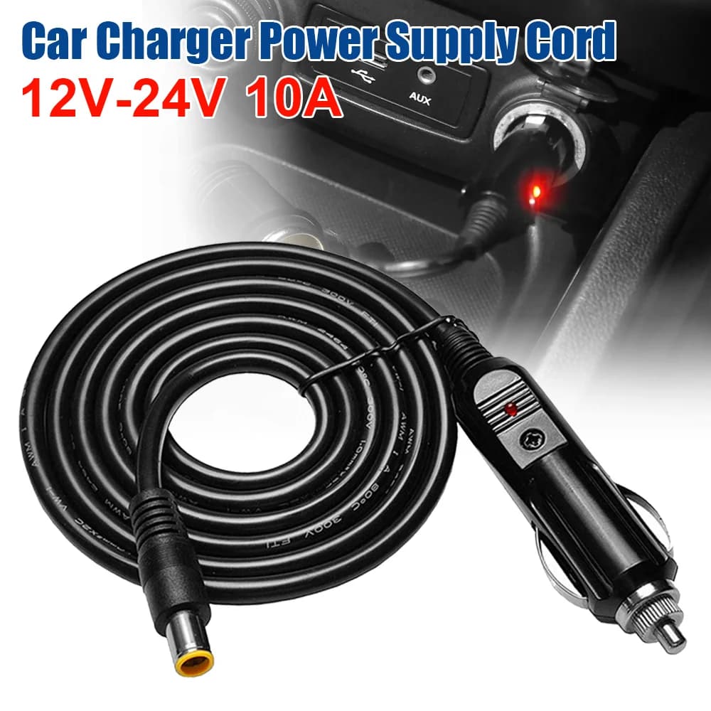 Cavo con connettore maschio DC7909 da 1,5 m 16AWG per accendisigari, 12V-24V, per altoparlante Bluetooth veicolare, cavo di alimentazione per auto