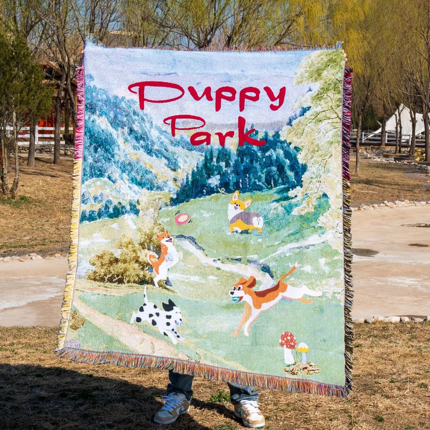 Coperta in Tessuto con Stampa Artistica Vintage Astratta, Morbida e Confortevole per Campeggio, Picnic e Relax all'Aperto