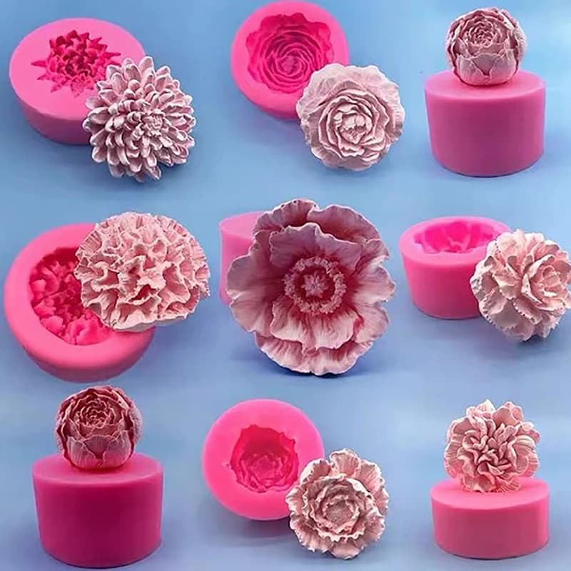 Silicone Cake Mold Chocolate Soap Making Tools Candle Mould Embossed Flower Aromatherapy Candy Handmade Wedding Decor【Homeclub】