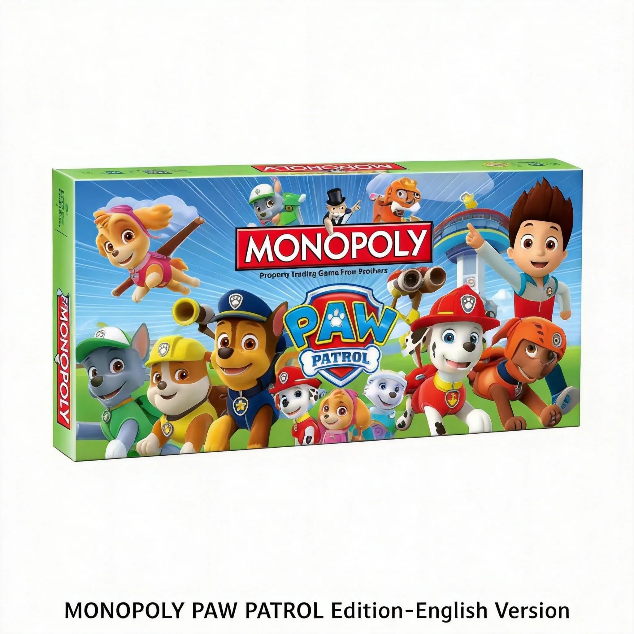 Gioco da Tavolo MONOPOLY Edizione PAW PATROL Qualità Premium Intrattenimento per Bambini e Famiglie Versione Inglese