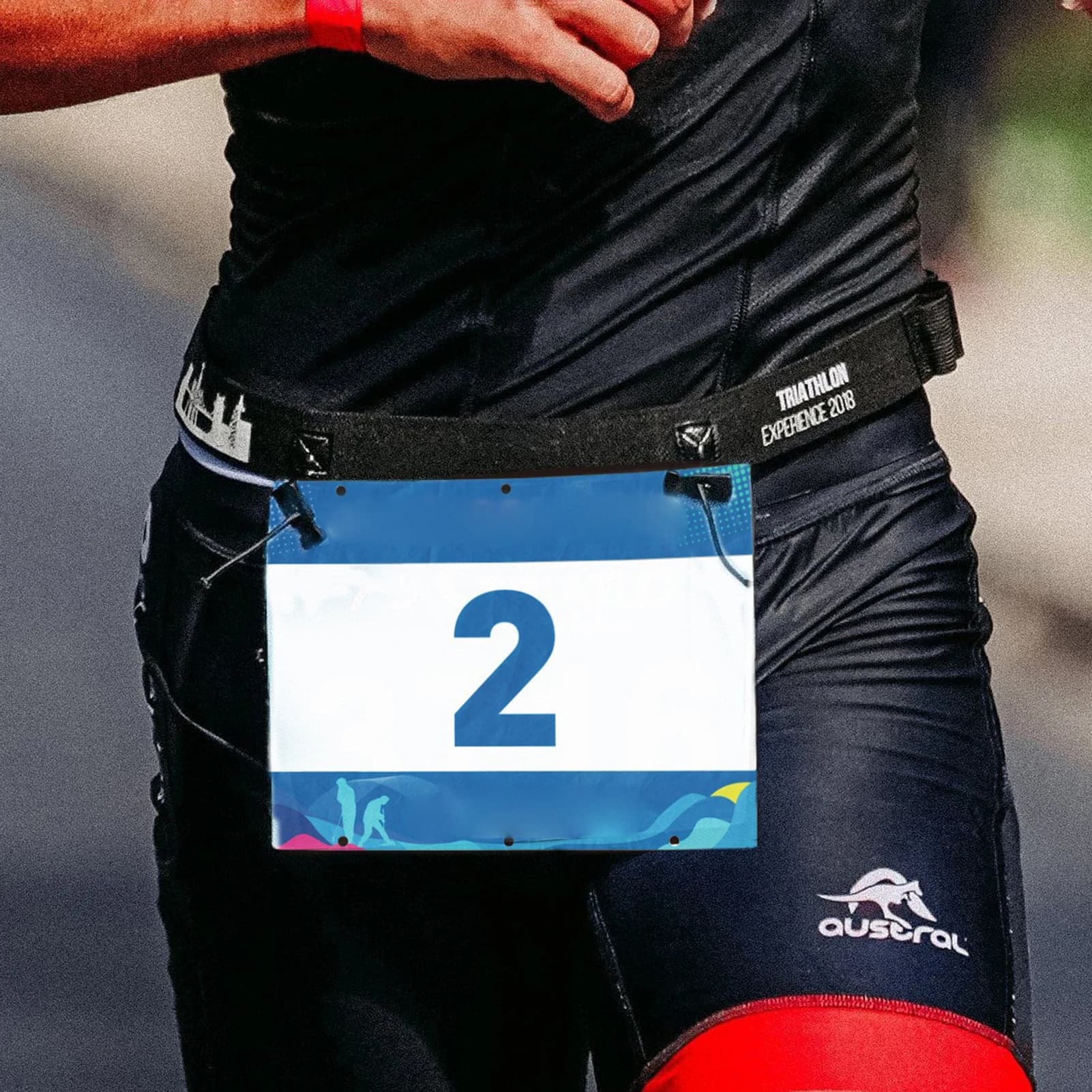 Sport belt with Energy Gel Door, Adjustable Reflective Design for Triathlon and Race