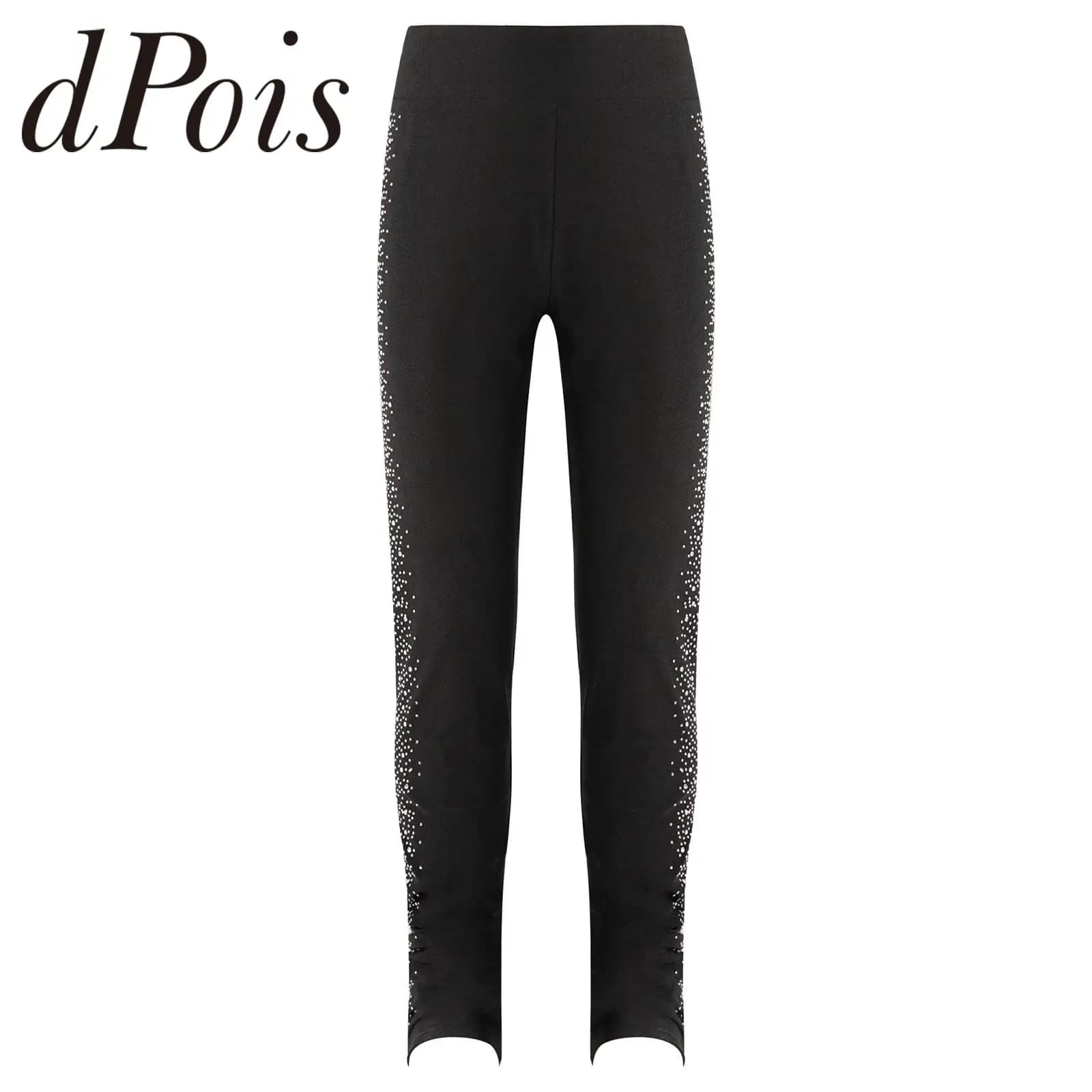 Leggings da ginnastica per ragazze per bambini Pantaloni con elastico in vita a vita alta per allenamento Yoga Pantaloni da pattinaggio di figura Costumi di danza