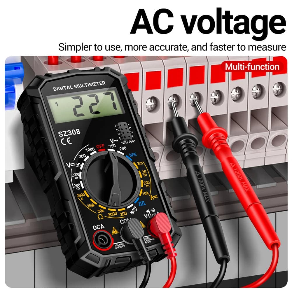 Digital Multimeter Volt Resistance Meter LCD Tension Current Detector High Precision Multifunction Volt Amp Ohm Meter