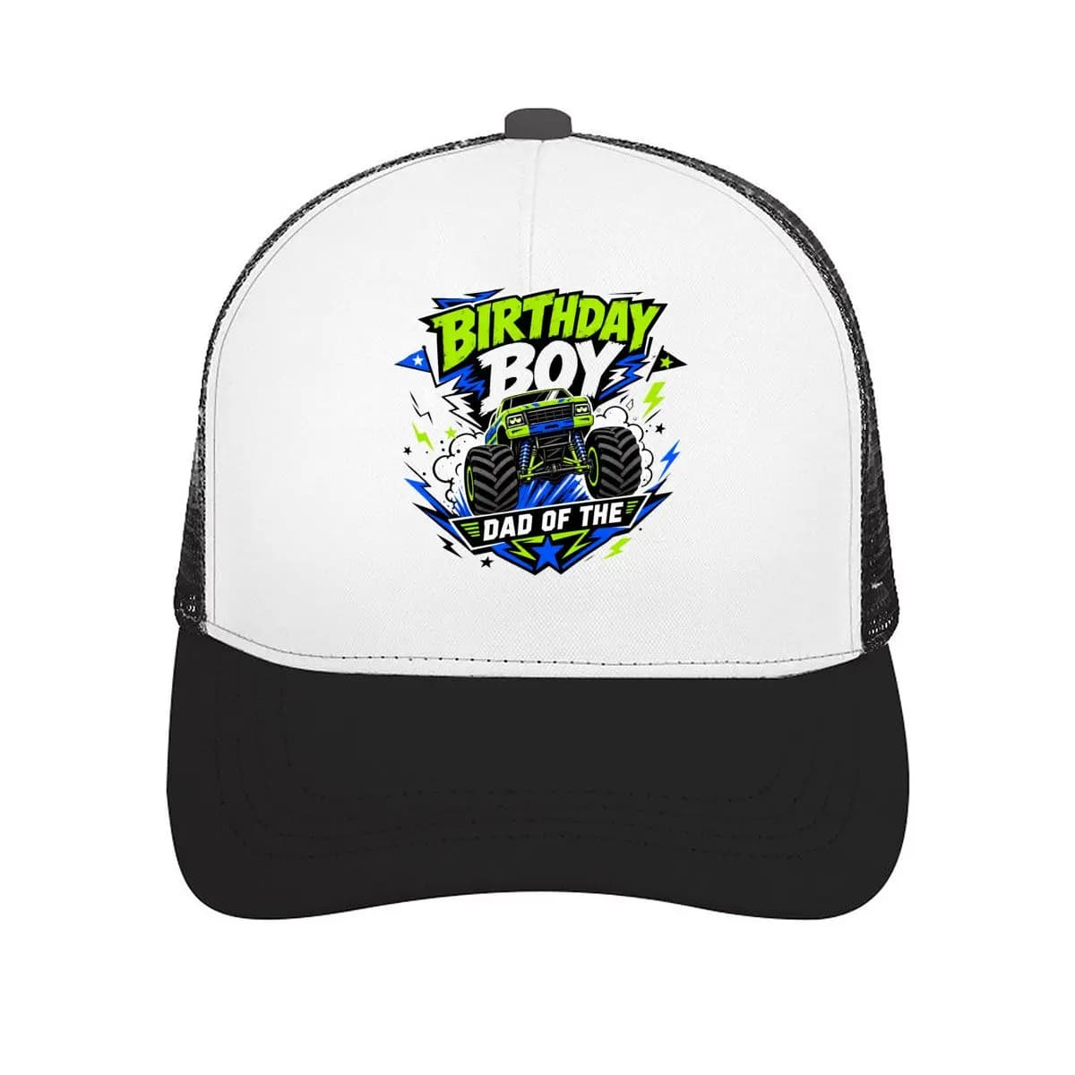 Birthday Boy Monster Racing Fl Mesh Baseball Cap Casual Hat Outdoor For Womens Unisex Female