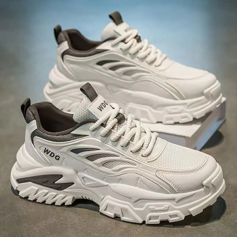 Men's Dad Shoes 2025 New Summer Versatile Casual Running Thick Bottom Sports Shoes Breathable round Toe Rubber Outsole